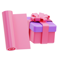 Wrapped present Birthday 3D Illustration png