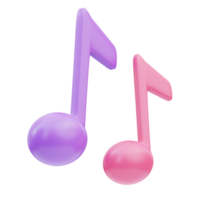 Music notes Birthday 3D Illustration png