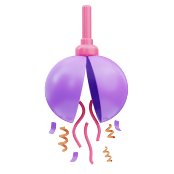 confete aniversário 3d ilustração png