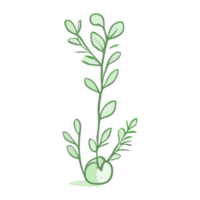 Illustration of a branch with leaves. png