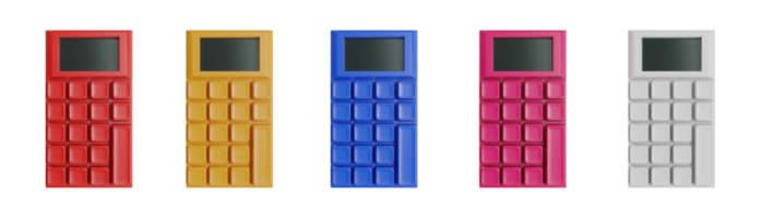 set of calculator 3d object,calculator for math png