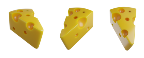 Jaune fromage 3d ensemble png