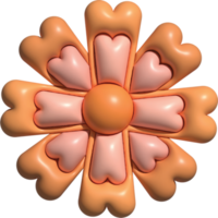 cœur fleur 3d png