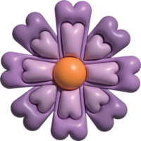 cuore fiore 3d png