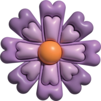 cœur fleur 3d png