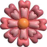 cœur fleur 3d png