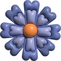 cœur fleur 3d png