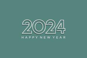 2024 typography logo design concept with line. Happy new year 2024 logo design vector