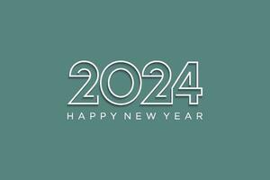 2024 typography logo design concept with line. Happy new year 2024 logo design vector