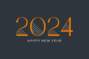 happy new year 2024 design template,elegant numbers thin dark background,for poster, greeting card and calendar vector