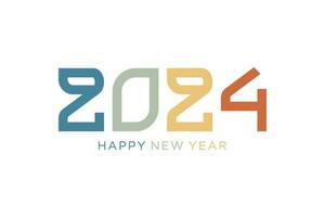 3d new year 2024 greeting in retro style vector