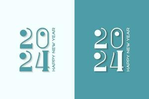 2024 design template, white happy new year greeting, for poster, calendar and greeting card vector