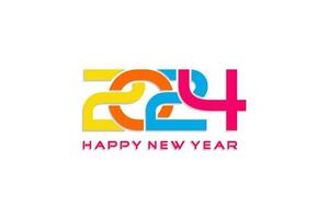 3d new year 2024 greeting with overlapping colors vector