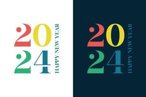 colorful and interconnected new year 2024 logo design vector