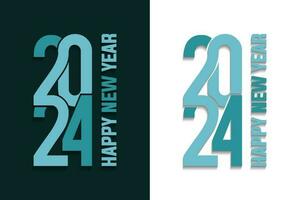 lettering number 2024, new year greeting vector