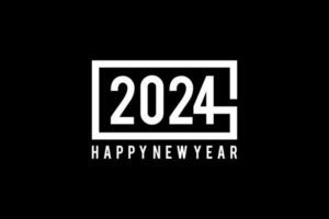 Happy New Year 2024 typography concept with box frame. 2024 new year celebration concept vector