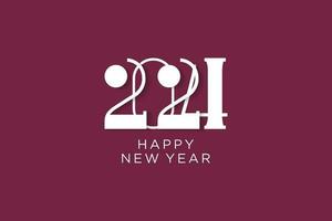 2024 new year logo design, overlapping white numbers for calendar, greeting card and calendar print vector