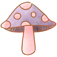 Watercolor style mushrooms png