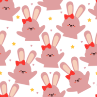 seamless pattern cartoon bunny. cute animal wallpaper for textile, gift wrap paper png