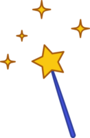 magi wand med stjärna dekoration design. png