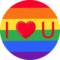 circulo color arco iris lgbt letras yo amor. png