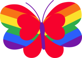 Butterfly rainbow color lgbt flag. png