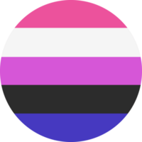 Gender fluid round flag. LGBT community symbol. Flag of sexual minorities. Png illustration.