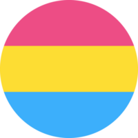 pansexual redondo bandera. lgbt orgullo gráfico símbolo. png ilustración.