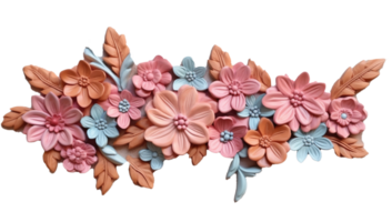 Pink and Rosegold 3D flower papercut wallpaper, Classic home decoration, 3D paper cut background, Ai generative png