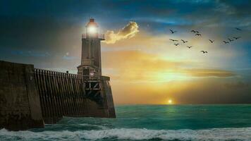 Lighthouse of Fecamp in France photo