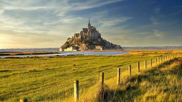 Mont Saint-Michel fortress monastery in France photo