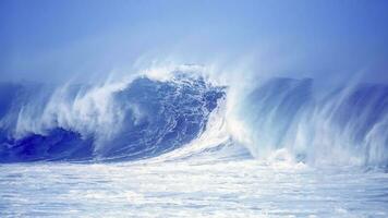 Powerful sea waves in the ocean photo