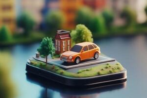 phone navigation position map travel direction gps mobile location point. . photo