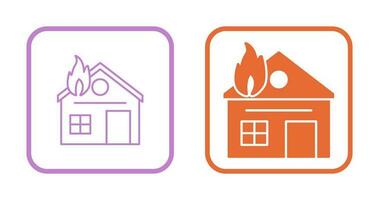 Unique House on Fire Vector Icon