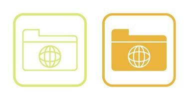 icono de vector de carpeta de red única