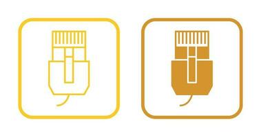 icono de vector de cable de internet único