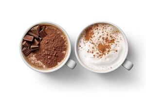 hot chocolate mugs with cream, photo