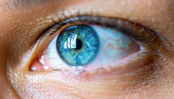 blue eyed woman close up photo