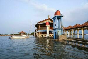 Flood tide flood into residential areas photo