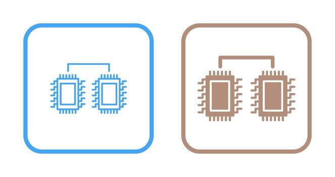 Processors Connected Vector Icon