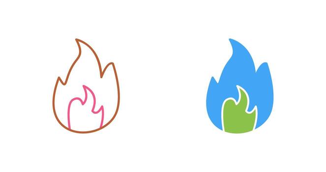Unique Flame Vector Icon