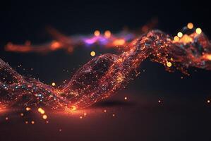 Technology concept of data flow. Data collecting and sorting in digital abstraction. . photo