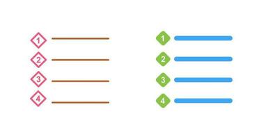 Unique Numbered list Vector Icon
