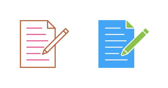 icono de vector de documento de edición único