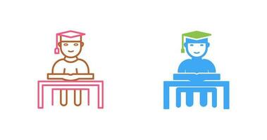 Unique Studying on Desk Vector Icon