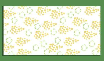 Abstract geometric seamless pattern with circles and green flowers. Modern abstract design for paper, cover, fabric, interior decor and other users. Ideal for baby girl design vector