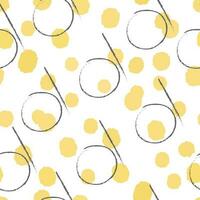 Abstract geometric seamless pattern with yellow circles. Modern abstract design for paper, cover, fabric, interior decor and other users. Ideal for baby girl design vector