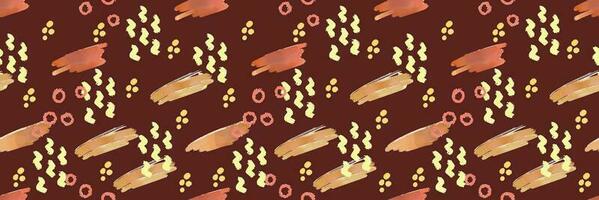 resumen sin costura modelo con vistoso geométrico forma garabatos sencillo aleatorio formas en brillante otoño colores vector