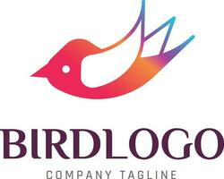 Abstract bird logo with gradient color vector