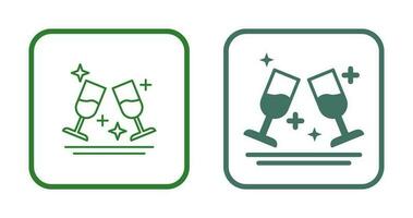 Two Glasses Romantic Vector Icon